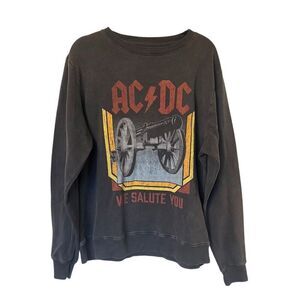 AC/DC "We Salute You" Unisex Crew Neck Sweatshirt Black Size M